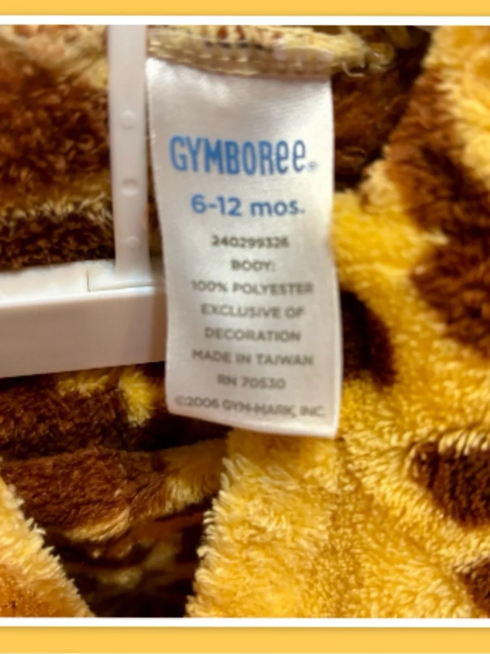 Gymboree Plush Baby 2 Pc. Giraffe Costume ~ Size 6-12 Months